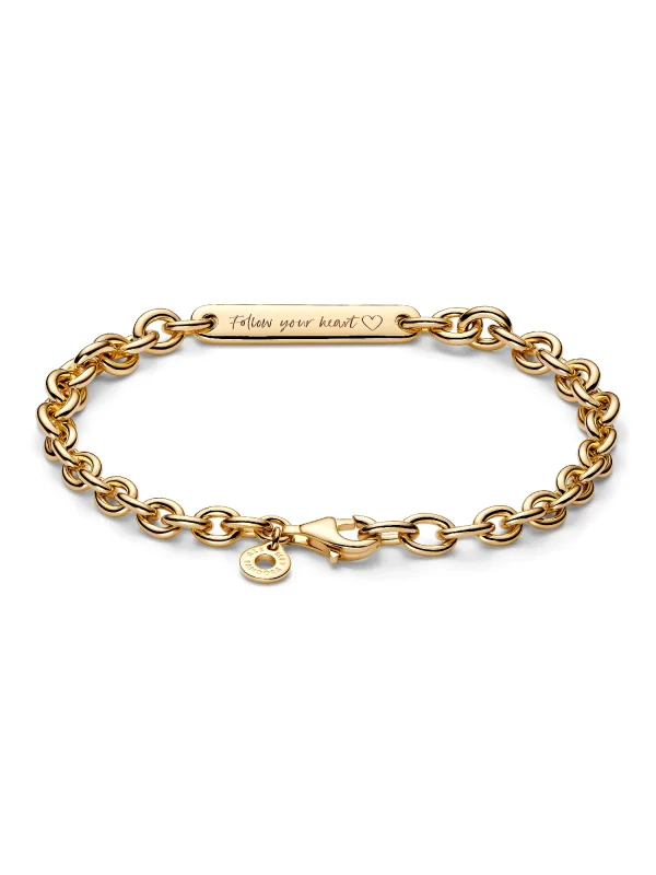 (image for) PANDORA Engravable Bracelet 569523C00 | 14k Gold Plating - View 4