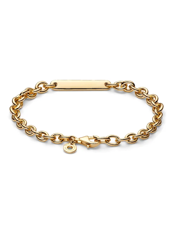 (image for) PANDORA Engravable Bracelet 569523C00 | 14k Gold Plating - View 6