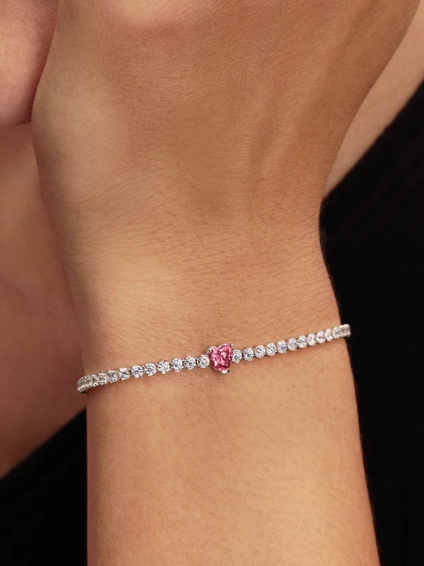 (image for) PANDORA Tennis Bracelet with Heart 590041C03 Cubic Zirconia - View 2