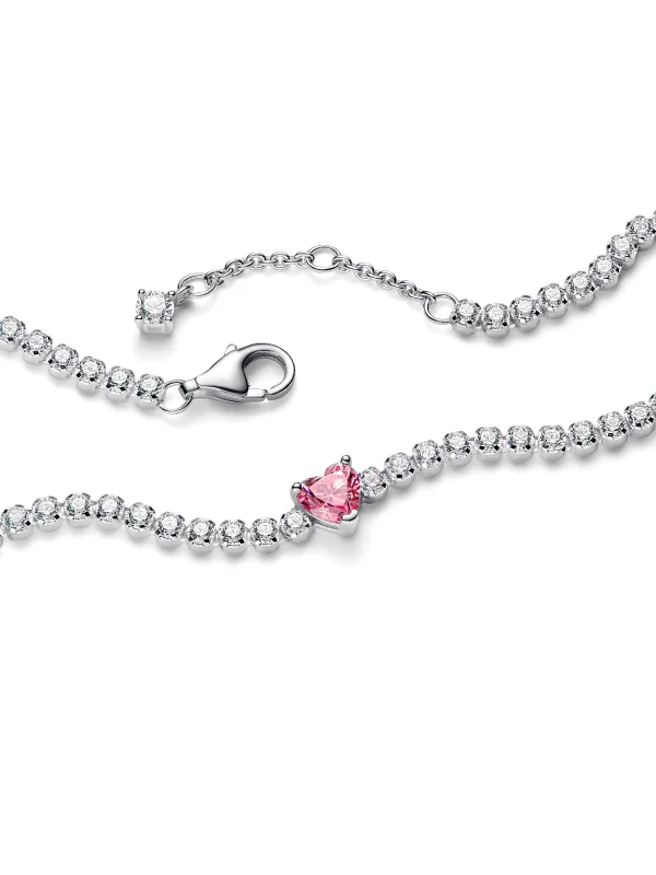 (image for) PANDORA Tennis Bracelet with Heart 590041C03 Cubic Zirconia - View 4