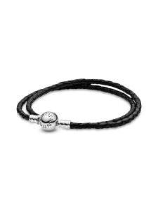 (image for) PANDORA Bracelet Collection: Double Black Leather 590745CBK