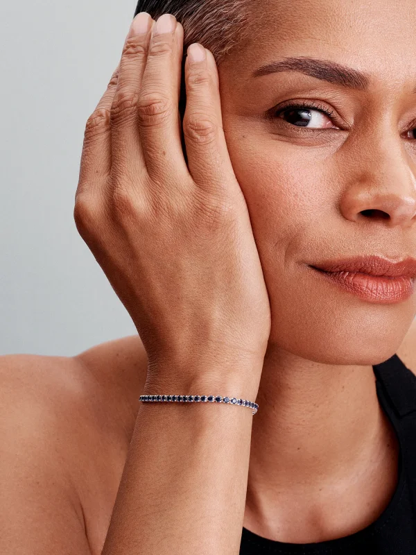 (image for) Pandora Sparkling Blue Tennis Bracelet - 591469C02 - View 3