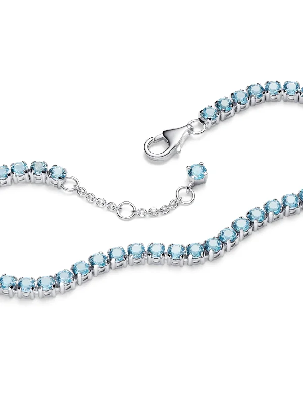 (image for) Pandora Sparkling Light Blue Tennis Bracelet - 591469C03 - View 3