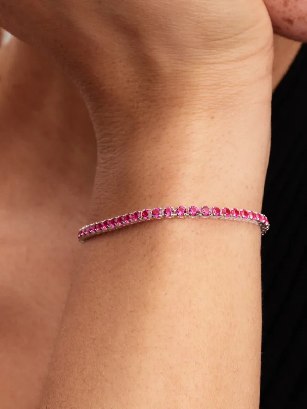 (image for) Pandora Sparkling Pink Tennis Bracelet - 591469C04 - View 2