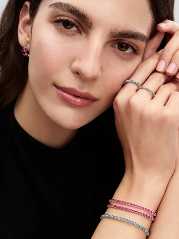 (image for) Pandora Sparkling Pink Tennis Bracelet - 591469C04 - View 4