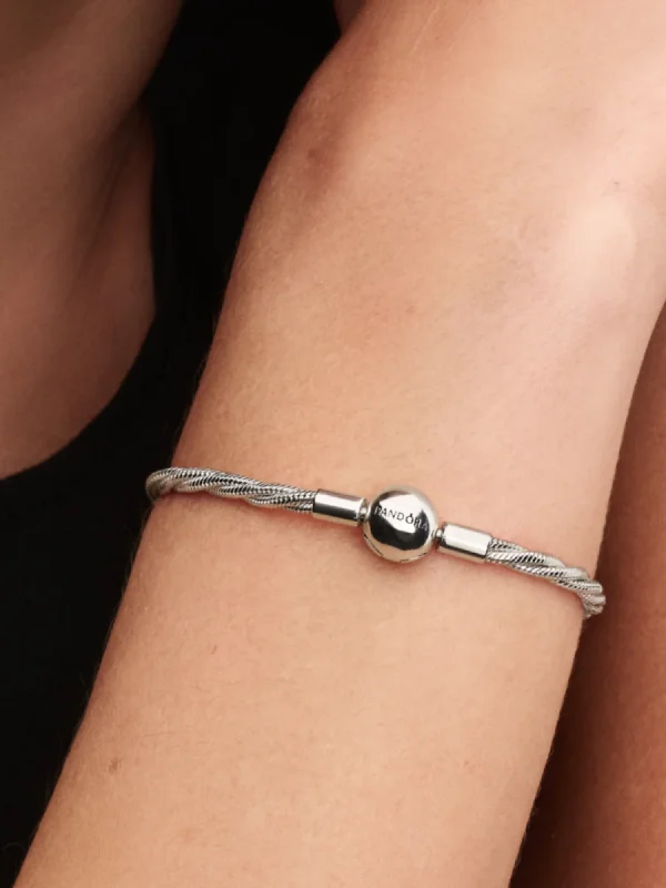 (image for) Pandora Round Pandora Clasp Twisted Snake Chain - 593757C00 - View 2