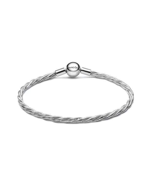 (image for) Pandora Round Pandora Clasp Twisted Snake Chain - 593757C00 - View 4