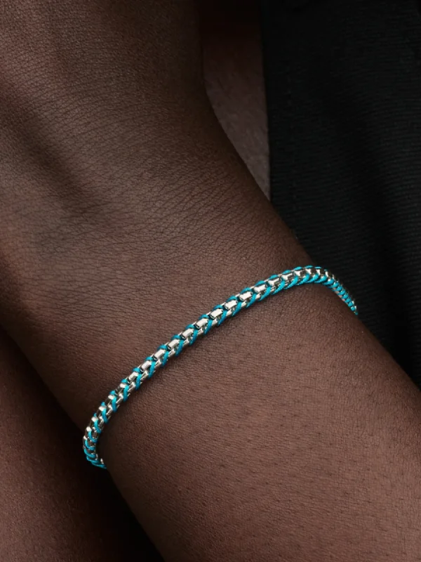 (image for) Pandora Blue Cord Snake Chain Bracelet - 593816C01 - View 2