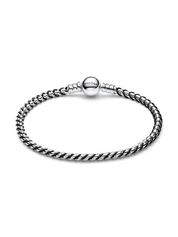 (image for) Pandora Black Cord Box Chain Bracelet - 593816C02 - View 3
