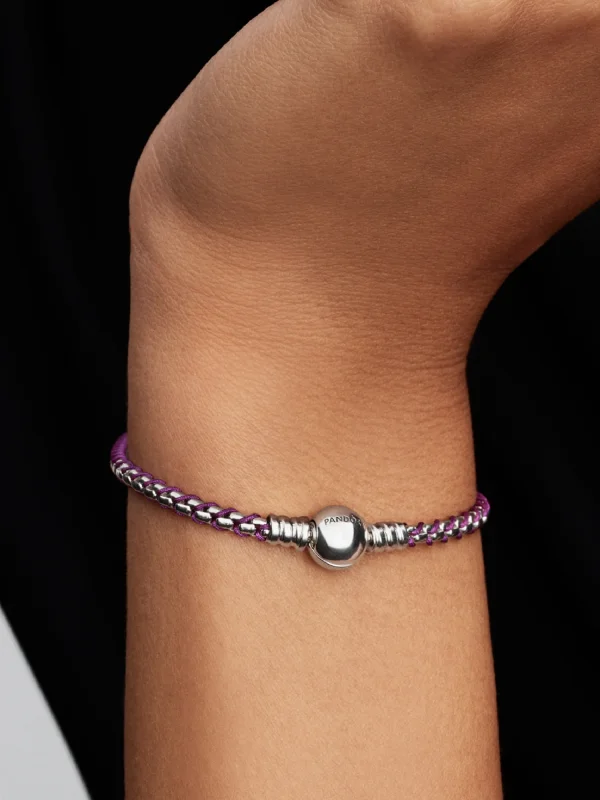 (image for) Purple PANDORA Charm Bracelet 593816C03 | Cord & Sterling… - View 2