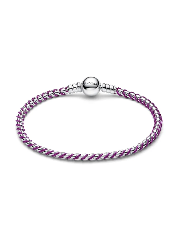 (image for) Purple PANDORA Charm Bracelet 593816C03 | Cord & Sterling… - View 3