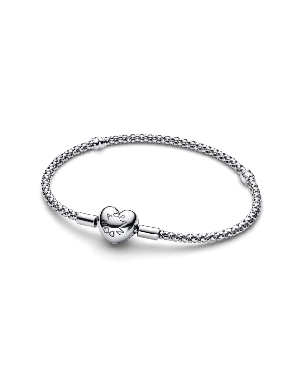 (image for) Pandora Heart Clasp Studded Chain Bracelet - 593853C00 - View 2