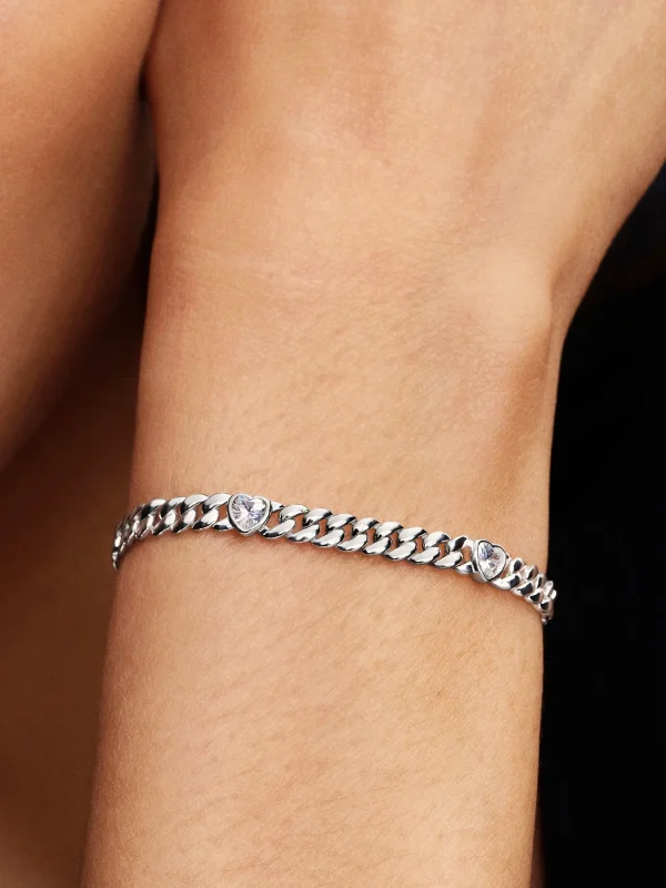 (image for) Pandora Heart Cuban Chain Bracelet - 594226C01 - View 2