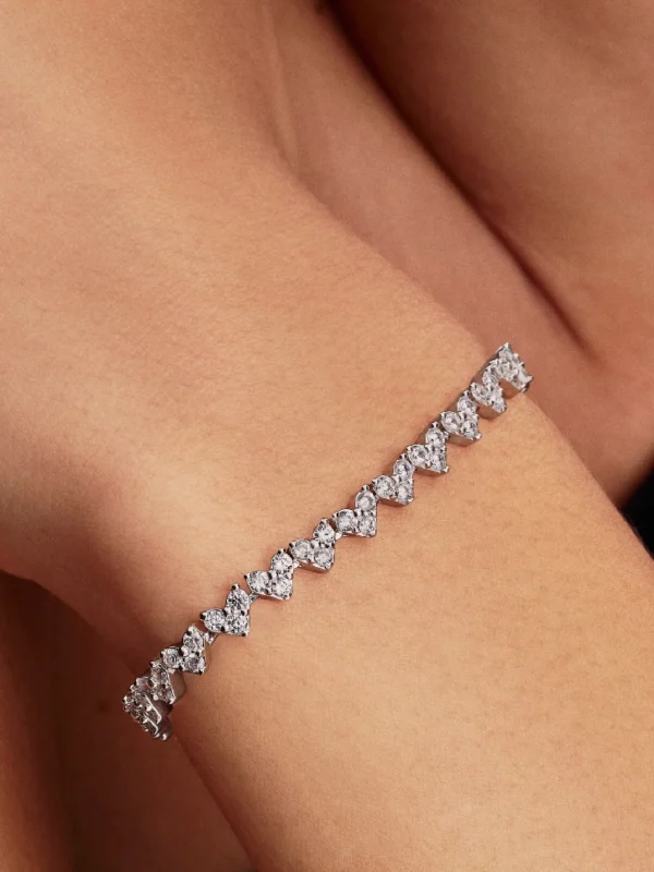 (image for) Pandora Triple Stone Heart Bracelet - 594390C01 - View 2