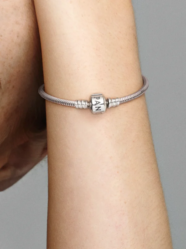 (image for) Pandora Moments Barrel Clasp Snake Chain Bracelet - 594593C00 - View 2