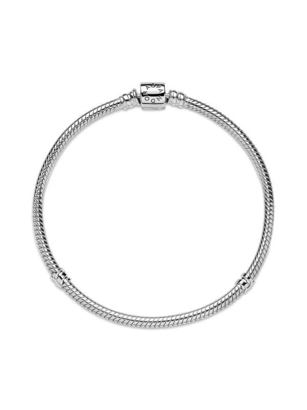(image for) Pandora Moments Barrel Clasp Snake Chain Bracelet - 594596C00 - View 4