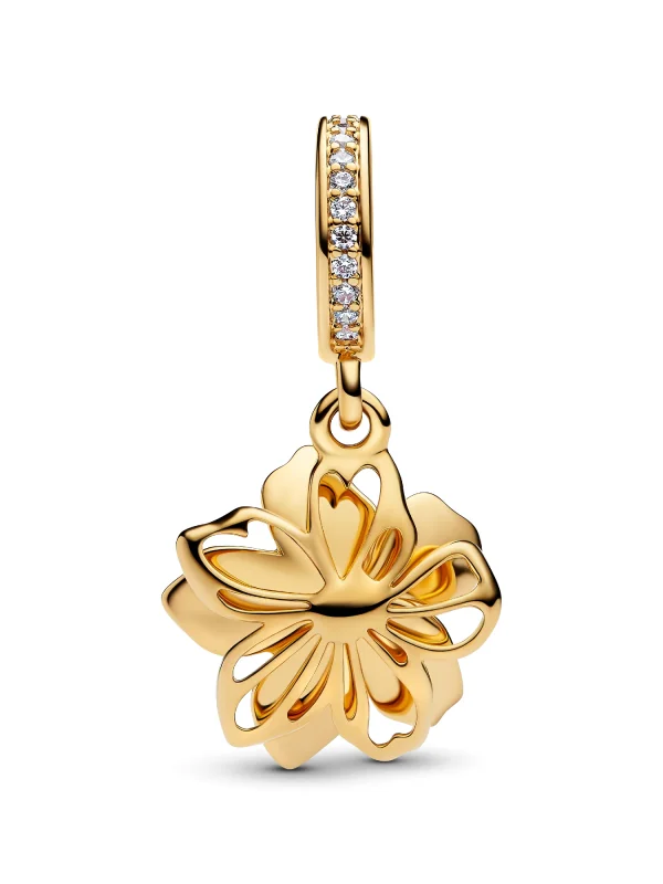(image for) Pandora Blue Blossom Dangle Charm - 760667C01 - View 4