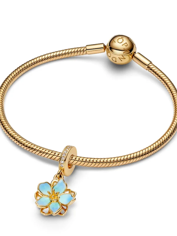 (image for) Pandora Blue Blossom Dangle Charm - 760667C01 - View 5