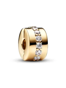 (image for) PANDORA Clear Sparkling Row Clip Charm 761972C01 | 14k…