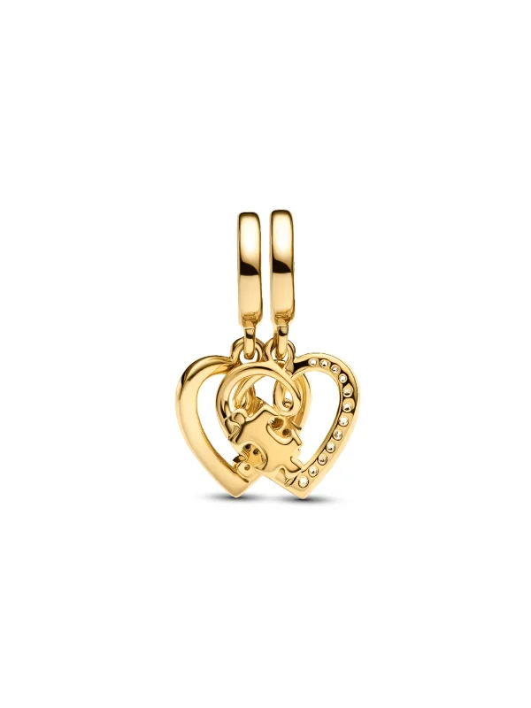 (image for) Pandora Splittable Puzzle Piece Hearts Dangle Charm - 762239C01 - View 6