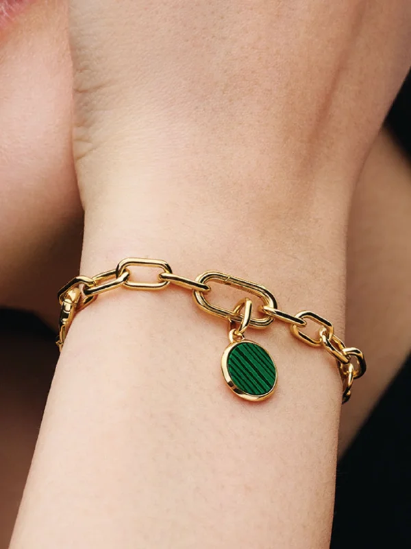 (image for) Pandora Green Engravable Mini Medallion Charm - 763389C01 - View 2