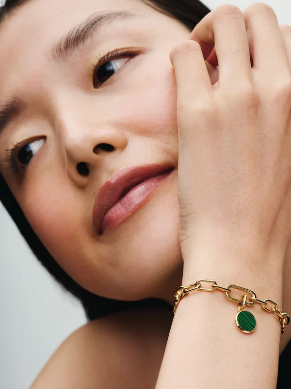 (image for) Pandora Green Engravable Mini Medallion Charm - 763389C01 - View 3