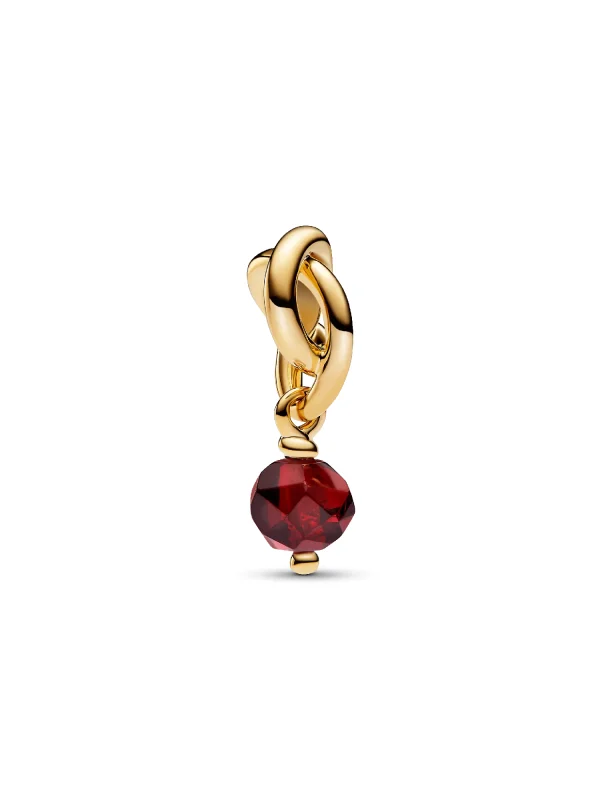 (image for) Pandora Faceted Red Eternity Circle Dangle Charm - 763462C01 - View 2