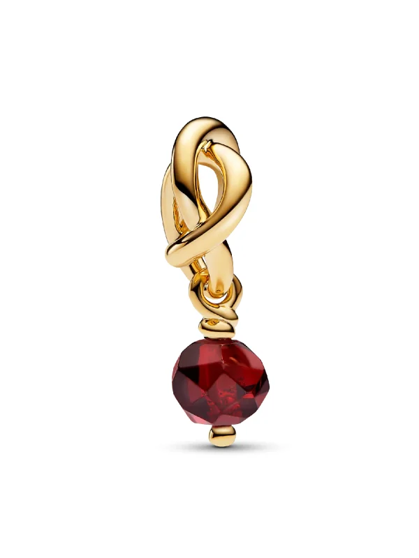 (image for) Pandora Faceted Red Eternity Circle Dangle Charm - 763462C01 - View 3