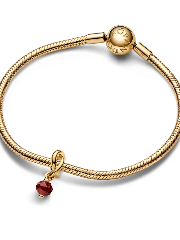 (image for) Pandora Faceted Red Eternity Circle Dangle Charm - 763462C01 - View 5