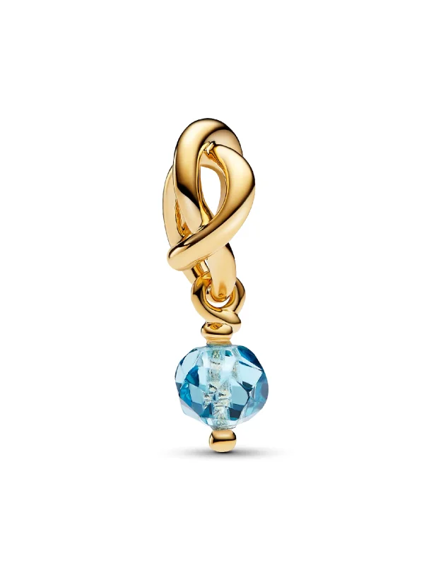 (image for) Pandora Faceted Sea Aqua Blue Eternity Circle Dangle Charm - 763462C03 - View 4