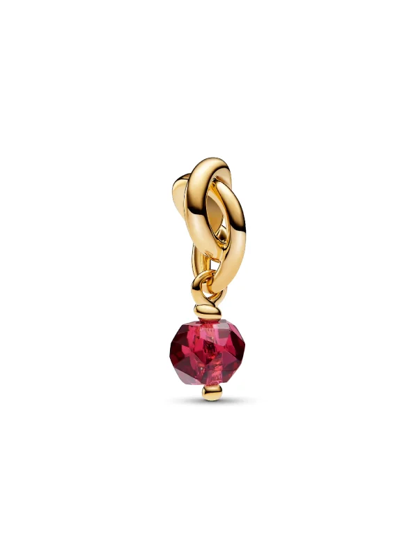 (image for) Pandora Faceted True Red Eternity Circle Dangle Charm - 763462C07 - View 2