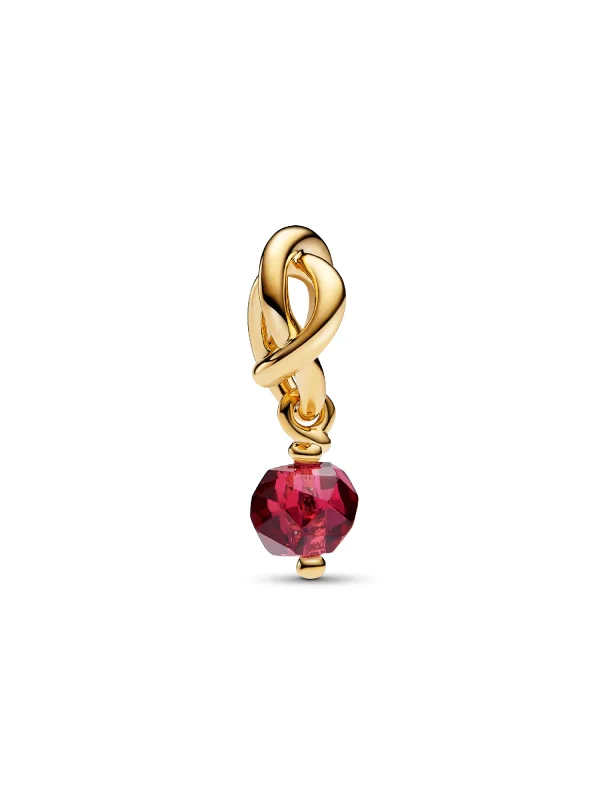 (image for) Pandora Faceted True Red Eternity Circle Dangle Charm - 763462C07 - View 3