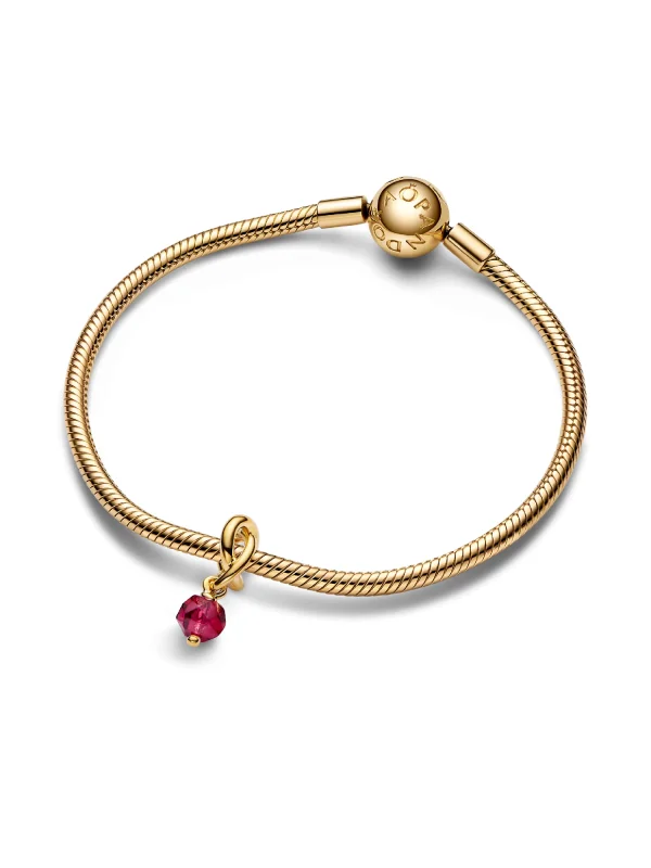 (image for) Pandora Faceted True Red Eternity Circle Dangle Charm - 763462C07 - View 4