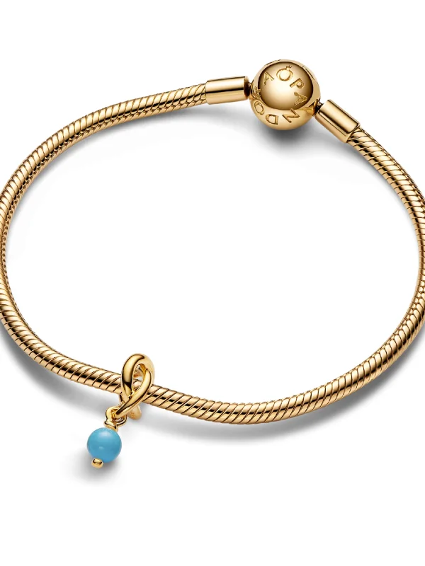 (image for) Pandora Turquoise Blue Eternity Circle Dangle Charm - 763462C12 - View 3