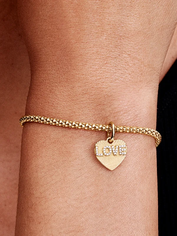 (image for) Pandora Engravable Love Heart Dangle Charm - 763604C01 - View 2