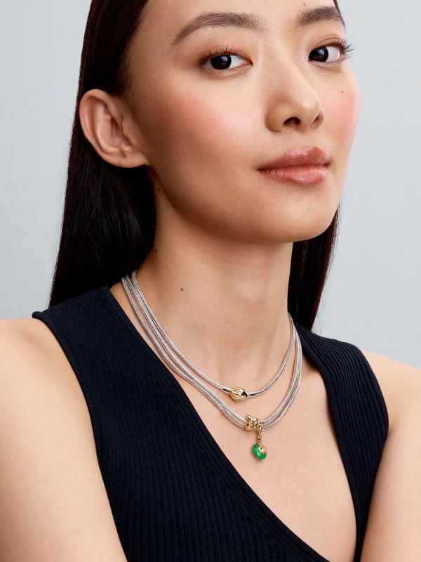 (image for) Pandora Snake Green Murano Glass Dangle Charm - 763617C01 - View 5
