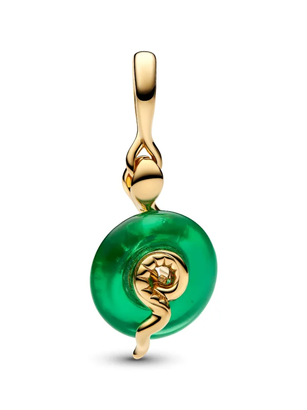 (image for) Pandora Snake Green Murano Glass Dangle Charm - 763617C01 - View 6