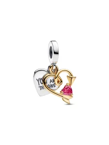 (image for) Pandora Engravable Heart & Arrow Double Dangle Charm - 763622C01