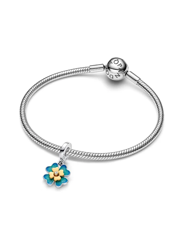 (image for) Pandora 2025 Four Leaf Clover Lab-Grown Diamond Dangle Charm - 763624C01 - View 4