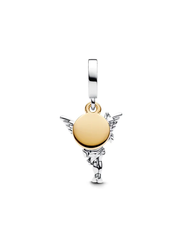 (image for) PANDORA Cupid Charm 763663C00 Sterling Silver & Gold - View 4
