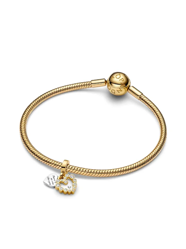 (image for) Pandora Sparkling Heart Double Dangle Charm - 763765C01 - View 6