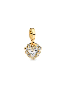 (image for) Pandora Sparkling Heart Double Dangle Charm - 763765C01