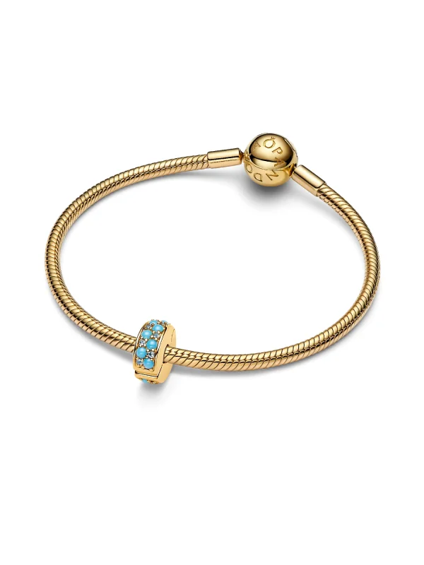 (image for) Pandora Aqua Blue Clip Charm - 763902C01 - View 3