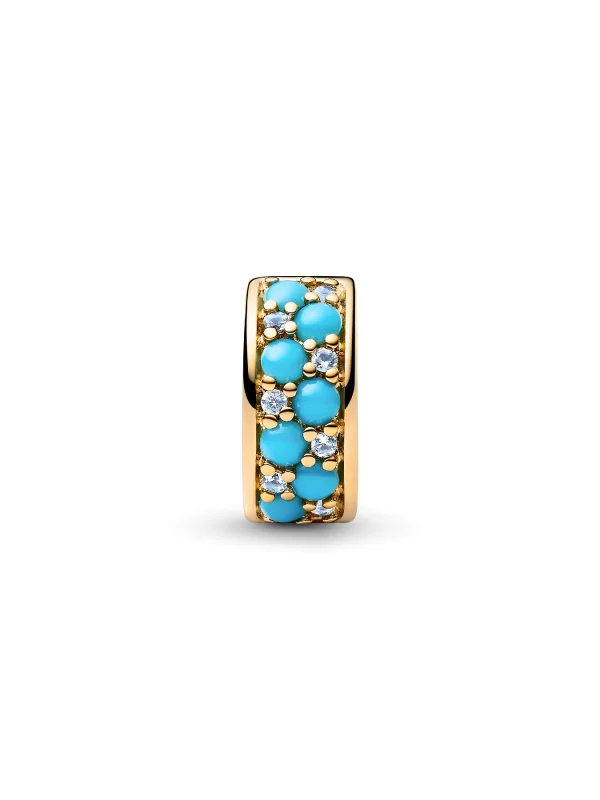 (image for) Pandora Aqua Blue Clip Charm - 763902C01 - View 5