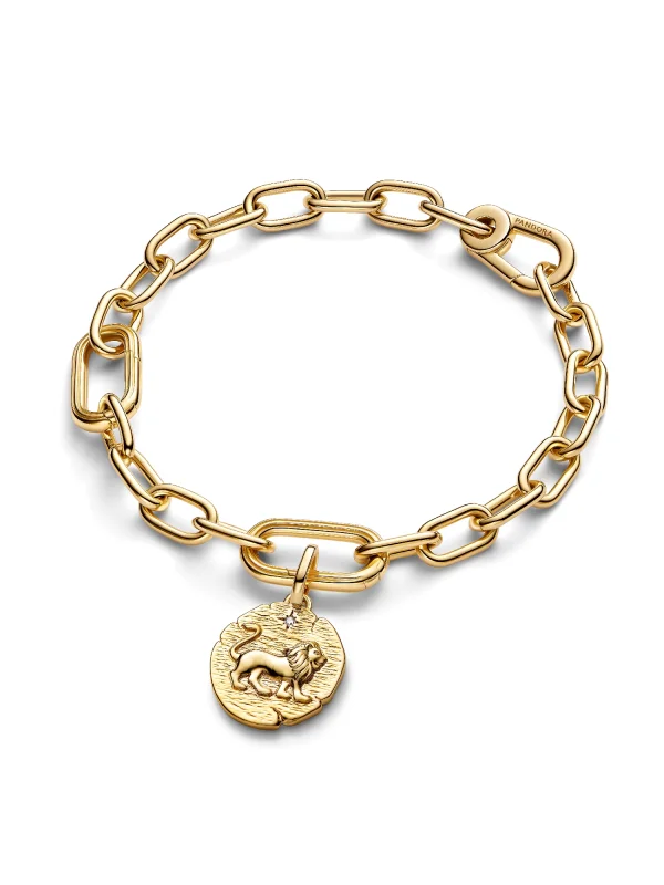 (image for) PANDORA Lion Charm 763974C01 | 14k Gold-Plated Medallion - View 4