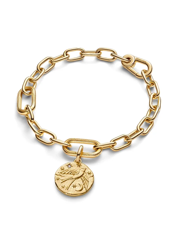 (image for) PANDORA Swallow Charm 764082C01 | 14k Gold-Plated Medallion - View 4