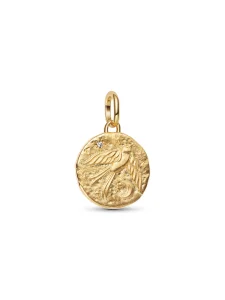 (image for) PANDORA Swallow Charm 764082C01 | 14k Gold-Plated Medallion