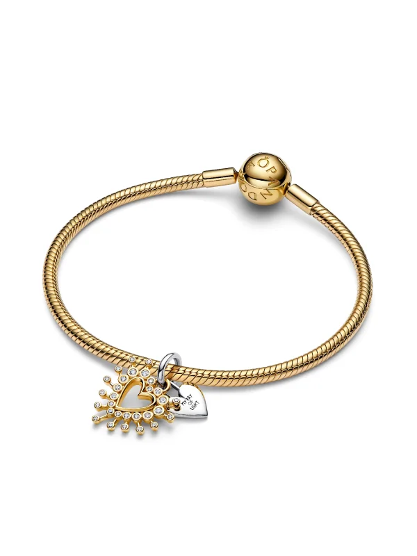 (image for) Pandora Radiant Heart Double Dangle Charm - 764141C01 - View 6