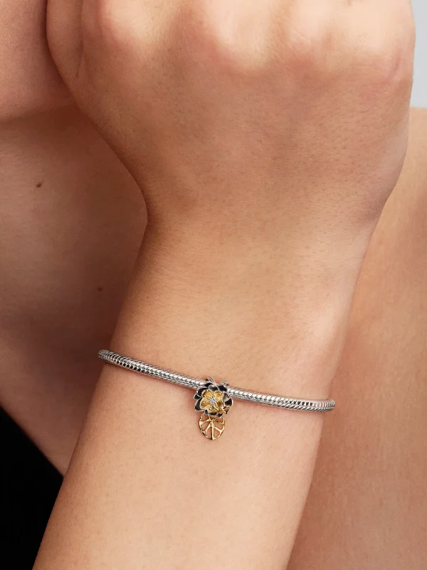 (image for) Pandora Disney Princess Tiana Water Lily Lab-grown Diamond Charm - 764326C01 - View 2