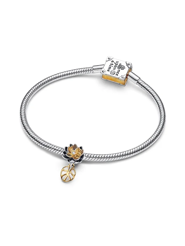 (image for) Pandora Disney Princess Tiana Water Lily Lab-grown Diamond Charm - 764326C01 - View 3